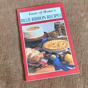 Taste of Home's Blue-Ribbon Recipes Cookbook with Red Cover